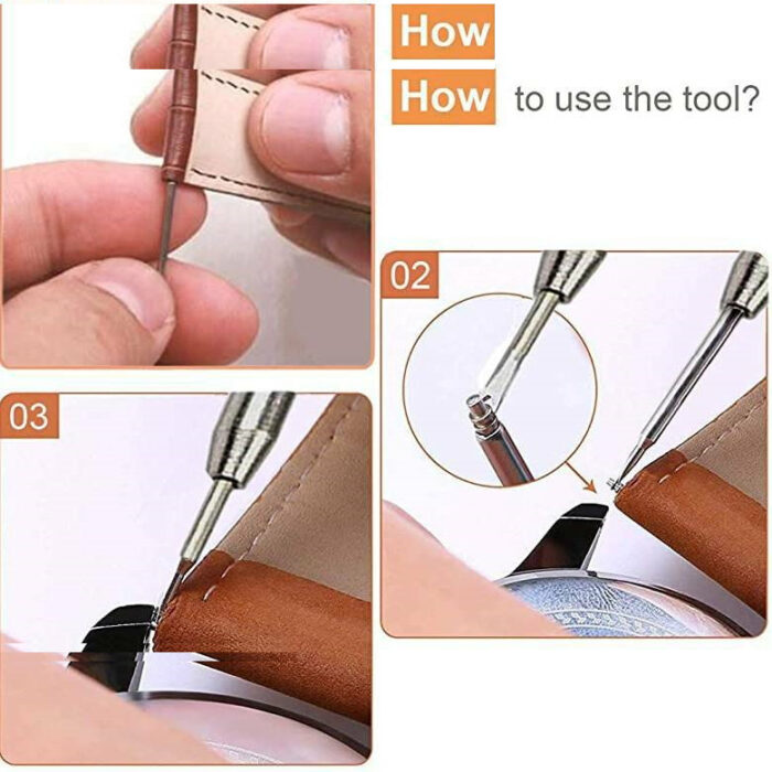 پین بند ساعت مچی مدل PN 20 بسته 4 عددی به همراه ابزار تعویض پین بند ساعت