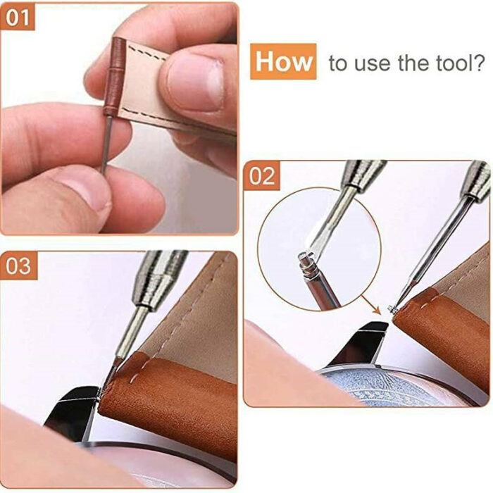 پین بند ساعت مچی مدل PN 18 بسته 4 عددی به همراه ابزار تعویض پین بند ساعت