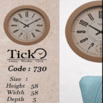 ساعت دیواری تیک مدل چوب 730